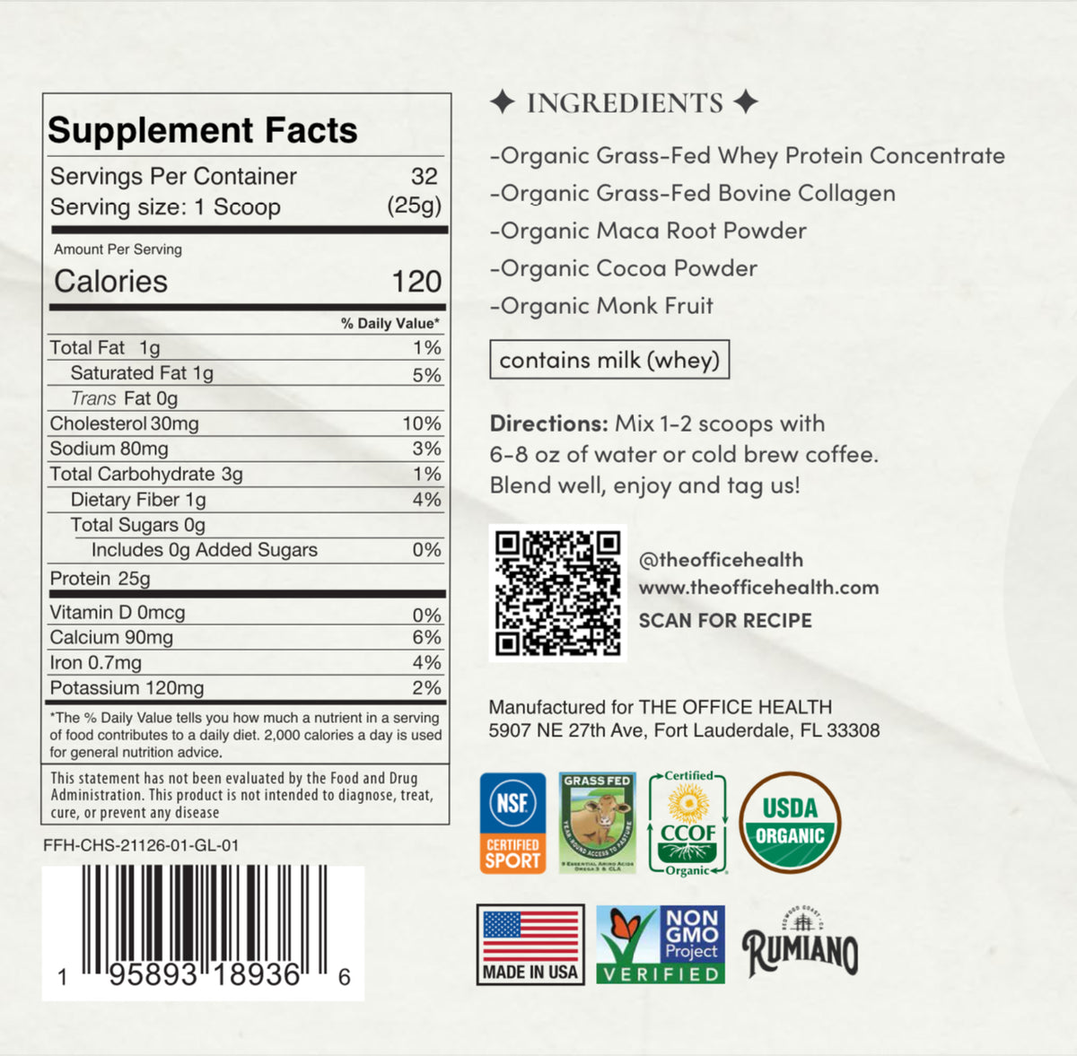 Grasse-Fed  WHEY PROTEIN  ココア2個セット Amazon.com: Nutricost Grass-Fed Whey Protein Isolate