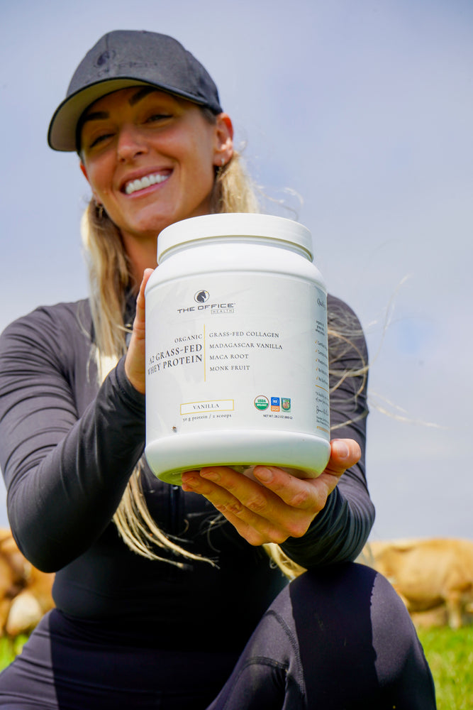 
                  
                    Organic Vanilla A2 Grass-Fed Whey Protein with Collagen & Maca
                  
                