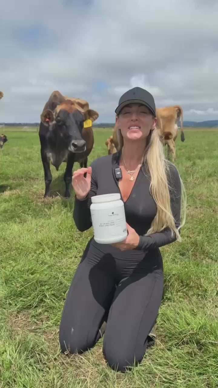 
                  
                    Load and play video in Gallery viewer, Organic Vanilla A2 Grass-Fed Whey Protein with Collagen &amp;amp; Maca
                  
                